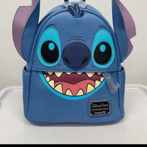 New loungefly Disney Stitch Blue Kids Backpack and wallet